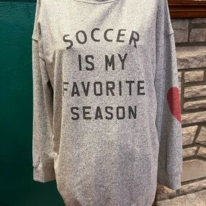 Gray Sweatshirt with Soccer Print
